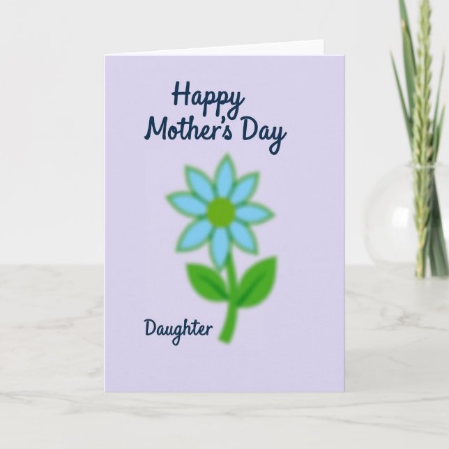 Sky Blue Floral Design Card (Front)