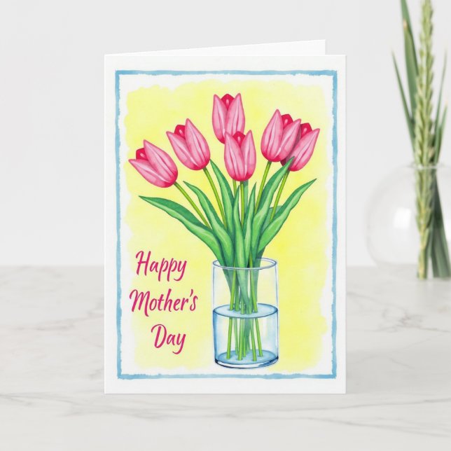 Sky Blue Floral Scene Card (Front)