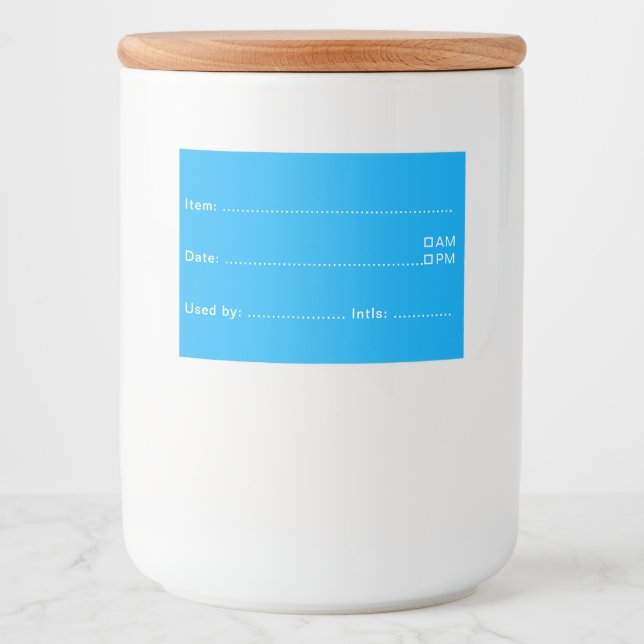 Sky Blue Food Labels for Home and Kitchen (Front)