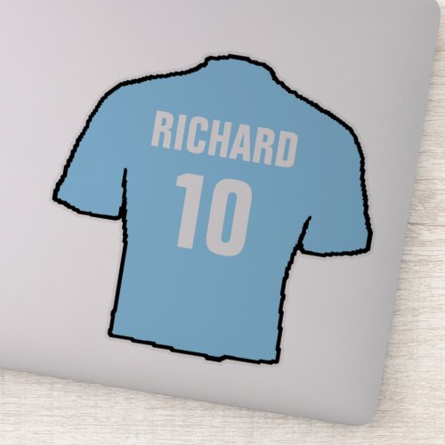 Sky Blue Football Shirt Design to Personalise Sticker