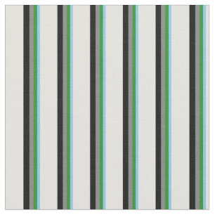 Sky Blue, Forest Green, Gray, Black & Light Cyan Fabric
