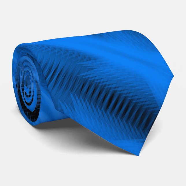 Sky Blue Futuristic Abstract Diagonal Pattern Art Neck Tie (Rolled)
