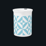 Sky Blue Geometric Deco Cube Pattern Beverage Pitcher<br><div class="desc">This abstract, geometric cubed pattern will add vibrance and classic flair to any home or office decor. Always ready for you to personalize with your name and/or your loved one's name, as well.</div>