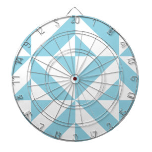 Sky Blue Geometric Deco Cube Pattern Dart Board