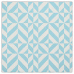 Sky Blue Geometric Deco Cube Pattern Fabric