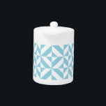 Sky Blue Geometric Deco Cube Pattern Teapot<br><div class="desc">This abstract,  geometric cubed pattern will add vibrance and classic flair to any home or office decor. Always ready for you to personalize with your name and/or your loved one's name,  as well.</div>
