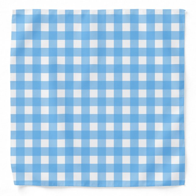 Sky blue gingham bandana (Front)