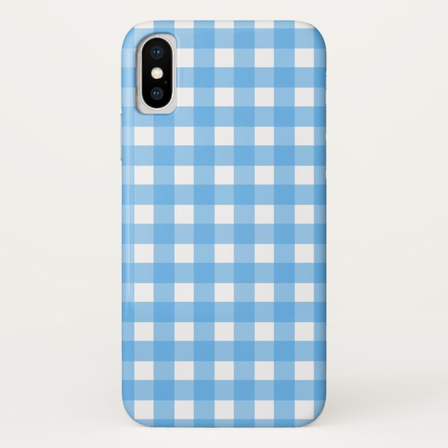 Sky blue gingham Case-Mate iPhone case (Back)