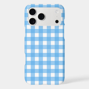 Sky blue gingham iPhone 17 pro max case