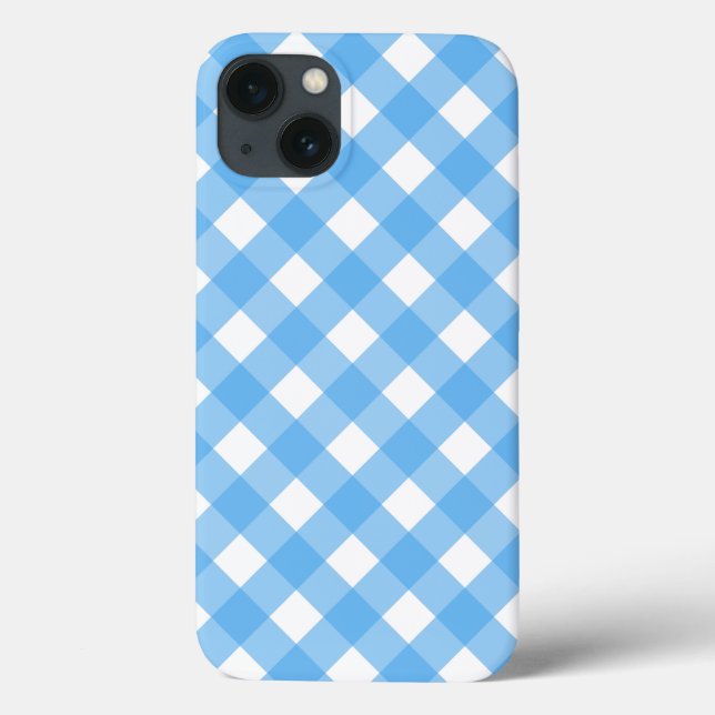 Sky blue gingham Case-Mate iPhone case (Back)