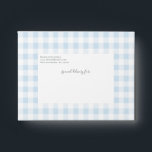 Sky Blue Gingham Check Personal Stationery Envelope<br><div class="desc">Soft sky blue gingham check is a charming way to celebrate a new baby with this matching custom envelope featuring a pre-printed return address and matching printed blue interior.</div>