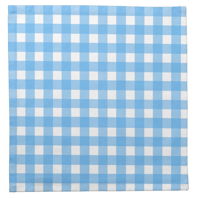 Sky blue gingham cloth napkin (Front)