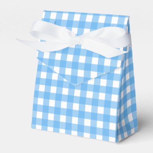 Sky blue gingham favor boxes