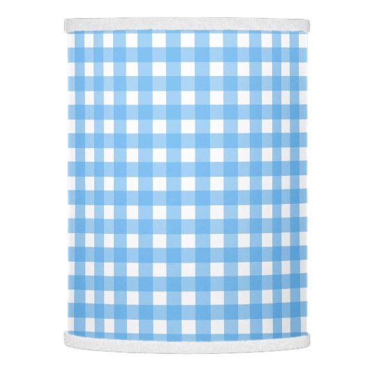 Sky blue gingham lamp shade (Left)