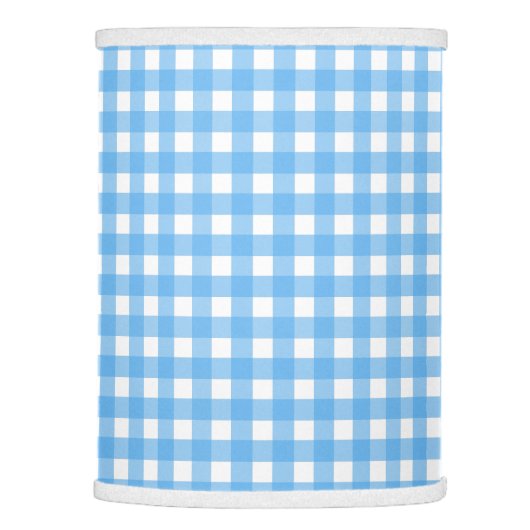 Sky blue gingham lamp shade (Right)