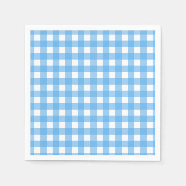 Sky blue gingham napkins (Front)