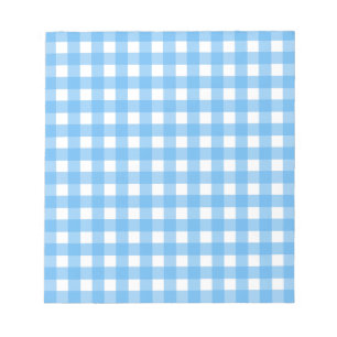Sky blue gingham notepad