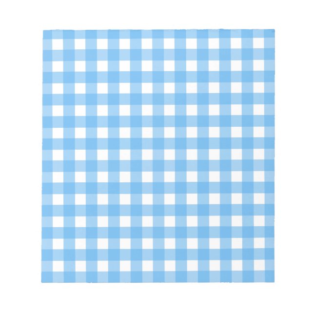 Sky blue gingham notepad (Front)