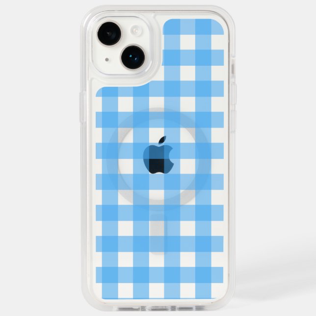 Sky blue gingham  otterbox iPhone case (Back)