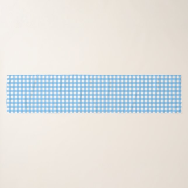 Sky blue gingham scarf (Front (Horizontal))