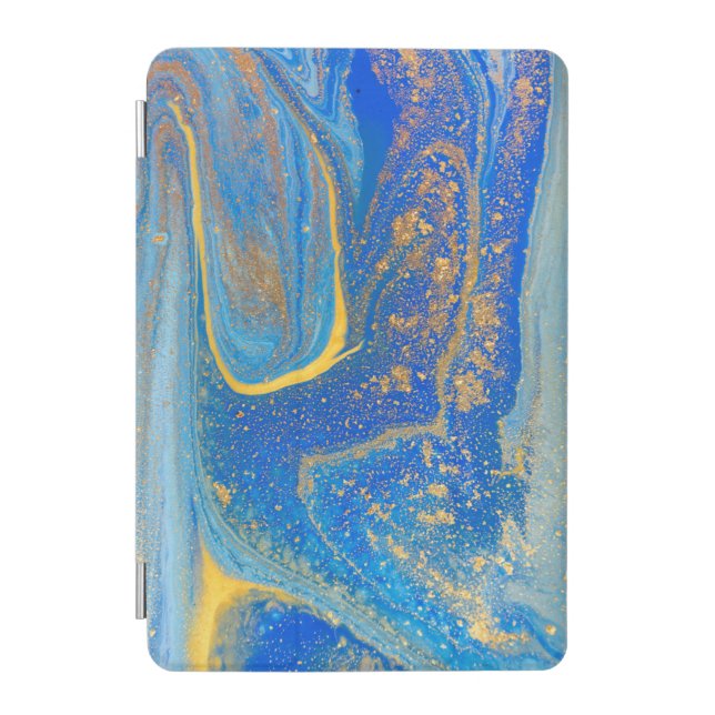 Sky Blue Glitter Marble iPad Smart Cover (Front)