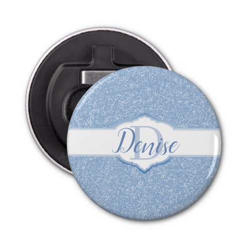 Sky Blue Glitter Monogram Bottle Opener