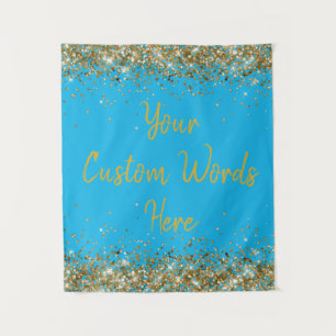 Sky Blue Gold Backdrop Birthday Party Photo Booth