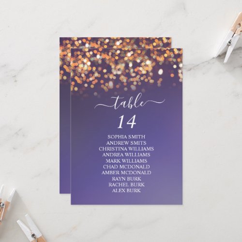 Sky Blue  gold Background Seating Chart Cards
