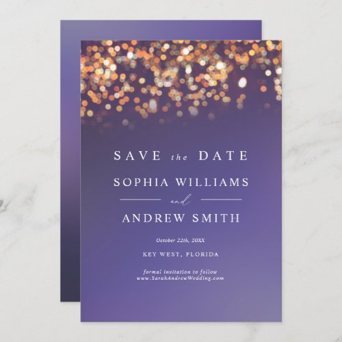 Sky Blue  Gold Save the Date Invitation