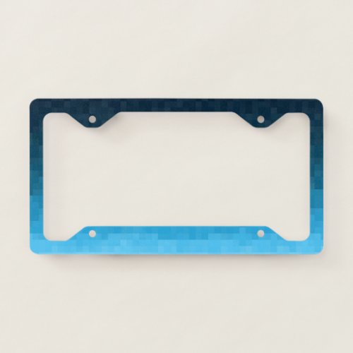 sky blue gradient  pixel square blocks  license plate frame