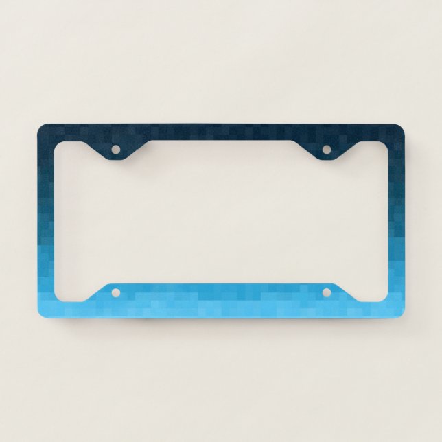 sky blue gradient | pixel square blocks | license plate frame (Front)