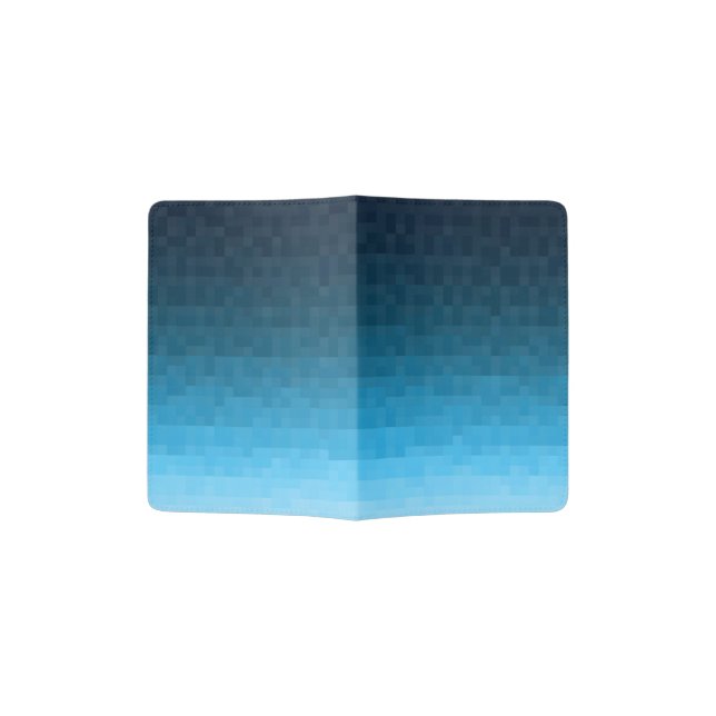 sky blue gradient | pixel square blocks | passport holder (Opened)