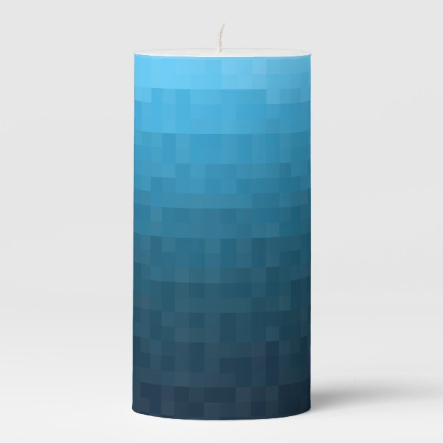 sky blue gradient | pixel square blocks | pillar candle (Front)