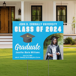 Sky Blue Graduate Photo 2026 Graduation Yard Sign