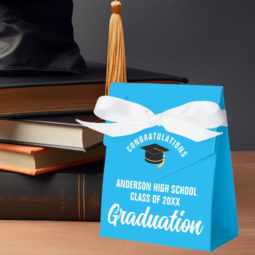 Sky Blue Graduation Custom Class of 2024 Party Favor Boxes