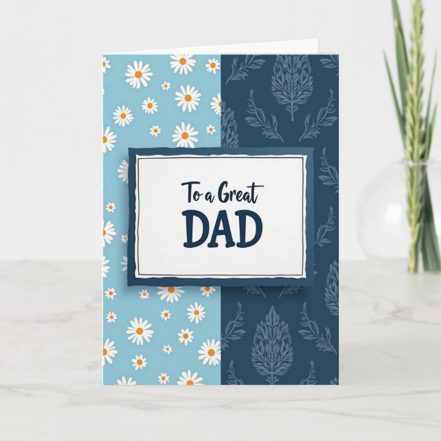 Sky Blue Great Dad Message Card (Front)