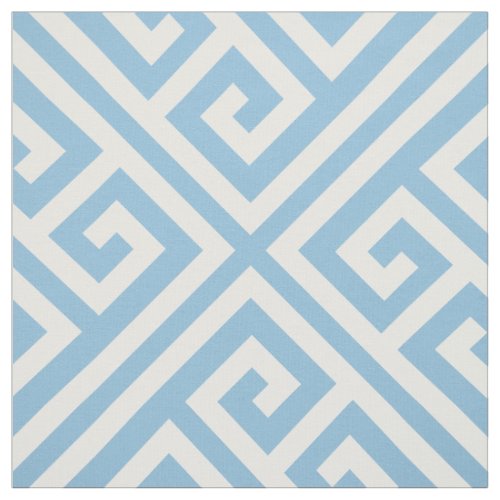 Sky Blue Greek Key Large Scale Fabric