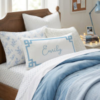 Sky Blue Greek Key Monogrammed
