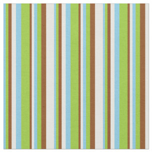 Sky Blue, Green, Brown, and Mint Cream Colored Fabric