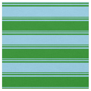 Sky Blue & Green Stripes Fabric