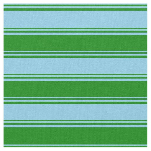 Sky Blue & Green Stripes Fabric