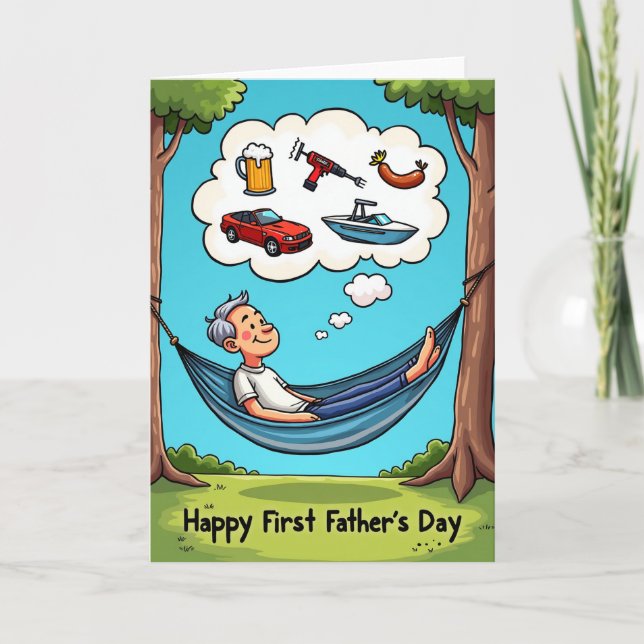 Sky Blue Hammock Fathers Day Card (Front)