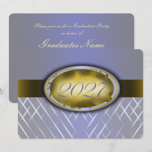 Sky Blue Harvest and Gold Class of 2027 Party Invitation