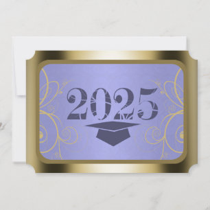 Sky Blue Harvest/Gold Frame Graduation Invitation