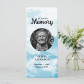 Sky Blue Heaven Memorial Prayer Photo Bookmark (Standing Front)