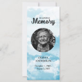 Sky Blue Heaven Memorial Prayer Photo Bookmark (Front)