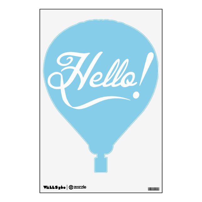 Sky Blue Hello Wall Sticker (Front)
