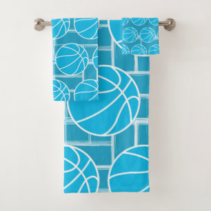 SKY BLUE HOOPS BATH TOWEL SET