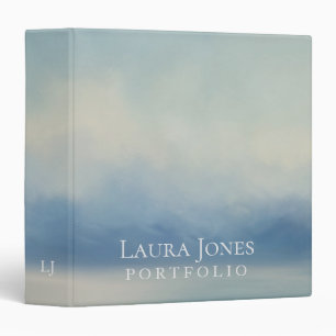 Sky Blue Horizon Personalized Portfolio Binder