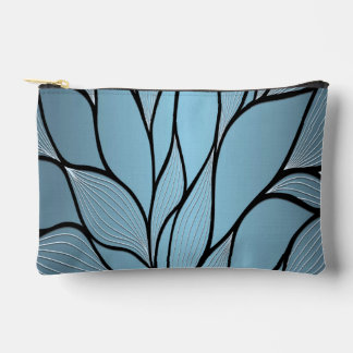 Sky Blue Hues Creative Leave Pattern Accessory Pouch